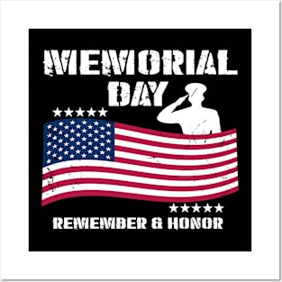 Memorial Day USA Flag Remember Honor Patriot Posters and Art